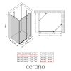 CERANO - Sprchovací kút Marino L/P - 6 mm - čierna matná, transparentné sklo - 90x100x190 cm - pántový