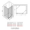 CERANO - Sprchovací kút Marino Ľ/P - 6 mm - chróm, transparentné sklo - 110x100x190 cm - pántový