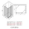 CERANO - Sprchovací kút Marino Ľ/P - 6 mm - chróm, transparentné sklo - 110x80x190 cm - pántový