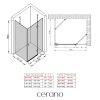 CERANO - Sprchovací kút Marino Ľ/P - 6 mm - chróm, transparentné sklo - 90x80x190 cm - pántový