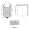 CERANO - Sprchovací kút Marino Duo Ľ/P - 6 mm - čierna matná, transparentné sklo - 120x120x190 cm - pántový