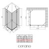 CERANO - Sprchovací kút Marino Duo Ľ/P - 6 mm - chróm, transparentné sklo - 110x110x190 cm - pántový