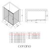 CERANO - Sprchovací kút Santoro Ľ/P - 6 mm - chróm, transparentné sklo - 100x70x195 cm - posuvný