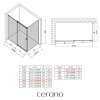 CERANO - Sprchovací kút Santoro Ľ/P - 6 mm - chróm, transparentné sklo - 140x70x195 cm - posuvný
