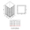 CERANO - Sprchovací kút Volpe Duo Ľ/P - 6 mm - chróm, transparentné sklo - 100x100x190 cm - zalamovacie