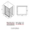 CERANO - Sprchovací kút Santini Ľ/P - 6 mm - chróm, transparentné sklo - 110x100x195 cm - pivotový