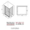 CERANO - Sprchovací kút Santini Ľ/P - 6 mm - chróm, transparentné sklo - 120x80x195 cm - pivotový