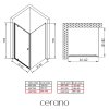 CERANO - Sprchovací kút Ferri Ľ/P - 6 mm - chróm, transparentné sklo - 100x90x195 cm - pivotový