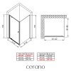 CERANO - Sprchovací kút Ferri Ľ/P - 6 mm - chróm, transparentné sklo - 80x100x195 cm - pivotový