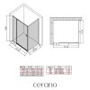 CERANO - Sprchovací kút Santini Ľ/P - 6 mm - čierna matná, transparentné sklo - 110x90x195 cm - pivotový