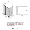 CERANO - Sprchovací kút Santini Ľ/P - 6 mm - čierna matná, transparentné sklo - 120x90x195 cm - pivotový
