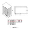 CERANO - Sprchovací kút Lantono L/P - 8 mm - Soft-Close - čierna matná, transparentné sklo - 120x70x195 cm - posuvný