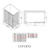CERANO - Sprchovací kút Lantono L/P - 8 mm - Soft-Close - čierna matná, transparentné sklo - 130x80x195 cm - posuvný