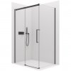CERANO - Sprchovací kút Lantono L/P - 8 mm - Soft-Close - čierna matná, transparentné sklo - 150x80x195 cm - posuvný
