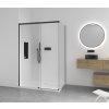 CERANO - Sprchovací kút Lantono L/P - 8 mm - Soft-Close - čierna matná, transparentné sklo - 160x90x195 cm - posuvný