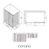 CERANO - Sprchovací kút Lantono L/P - 8 mm - Soft-Close - chróm, transparentné sklo - 150x80x195 cm - posuvný