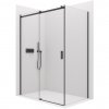 CERANO - Sprchovací kút Santoro Ľ/P - 6 mm - čierna matná, transparentné sklo - 100x90x195 cm - posuvný
