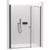 CERANO - Sprchové krídlové dvere Antelo s pevnou časťou L/P - 6 mm - čierna matná, transparentné sklo - 100x40x190 cm