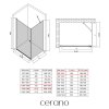 CERANO - Sprchovací kút Antelo L/P - 6 mm - čierna matná, transparentné sklo - 100x30x190 cm - otočný