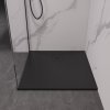 CERANO - Sprchová vanička štvorcová Pablo - SMC/minerálny kompozit - štruktúrovaná čierna matná - 90x90x3 cm
