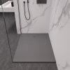 CERANO - Sprchová vanička obdĺžniková Pablo - SMC/minerálny kompozit - štruktúrovaná šedá - 90x80 cm