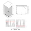 CERANO - Sprchovací kút Antelo L/P - 6 mm - čierna matná, transparentné sklo - 75x90x190 cm - otočný