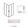 NIORO - Sprchovací kút Fabrizio L/P + FastInstall - 5 mm - čierna matná, transparentné sklo - 80x80x190 cm - posuvný