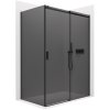 CERANO - Sprchovací kút Santoro Ľ/P - 8 mm - čierna matná, grafitové sklo - 110x70x195 cm - posuvný