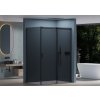 CERANO - Sprchovací kút Santoro Ľ/P - 8 mm - čierna matná, grafitové sklo - 130x90x195 cm - posuvný