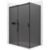CERANO - Sprchovací kút Santoro Ľ/P - 8 mm - čierna matná, grafitové sklo - 160x90x195 cm - posuvný