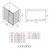 CERANO - Sprchovací kút Santoro Ľ/P - 8 mm - čierna matná, transparentné sklo - 120x100x195 cm - posuvný