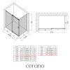 CERANO - Sprchovací kút Santoro Ľ/P - 8 mm - čierna matná, transparentné sklo - 140x100x195 cm - posuvný