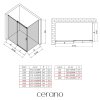 CERANO - Sprchovací kút Santoro Ľ/P - 8 mm - čierna matná, transparentné sklo - 150x90x195 cm - posuvný