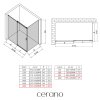 CERANO - Sprchovací kút Santoro Ľ/P - 8 mm - chróm, transparentné sklo - 160x90x195 cm - posuvný