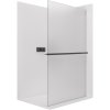 CERANO - Sprchová zástena Walk-in Crystal Ľ/P - 8 mm + polička/držiak na uteráky - bezvzperový systém - čierna matná, mliečne sklo - 160x200 cm