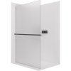 CERANO - Sprchová zástena Walk-in Crystal Ľ/P - 8 mm + polička/držiak na uteráky - bezvzperový systém - čierna matná, mliečne sklo - 60x200 cm