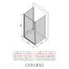 CERANO - Trostenný sprchovací kút Ferri UL/P - 6 mm - čierna matná, transparentné sklo - 80x80x195 cm - pivotový