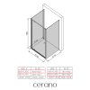 CERANO - Trojstenný sprchovací kút Ferri UL/P - 6 mm - chróm, transparentné sklo - 80x90x195 cm - pivotový