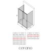CERANO - Trostenný sprchovací kút Varone LINE UL/P - 6 mm - chróm, transparentné sklo - 120x80x195 cm - posuvný