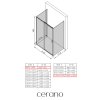 CERANO - Trostenný sprchovací kút Varone LINE UL/P - 6 mm - chróm, transparentné sklo - 90x100x195 cm - posuvný