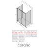 CERANO - Trostenný sprchovací kút Varone LINE UL/P - 6 mm - chróm, transparentné sklo - 90x70x195 cm - posuvný