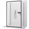 CERANO - Trostenný sprchovací kút Varone LINE UL/P - 6 mm - čierna matná, transparentné sklo - 160x100x195 cm - posuvný