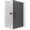 CERANO - Sprchová zástena Walk-in Onyx Round Ľ/P - 10 mm - guľatá vzpera - čierna matná, grafitové sklo - 160x200 cm