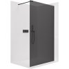 CERANO - Sprchová zástena Walk-in Onyx Cube Ľ/P - 10 mm - hranatá vzpera - čierna matná, grafitové sklo - 160x200 cm
