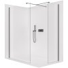 CERANO - Sprchová zástena Walk-in Onyx TL/P - 8 mm - hranatá vzpera - čierna matná, transparentné sklo - 110x40x200 cm