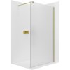 CERANO - Sprchová zástena Walk-in Onyx Cube Ľ/P - 8 mm - hranatá vzpera - zlatá kartáčovaná, mliečne sklo - 30x200 cm