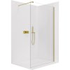 CERANO - Sprchová zástena Walk-in Onyx Cube Ľ/P - 8 mm - hranatá vzpera - zlatá kartáčovaná, transparentné sklo - 40x200 cm