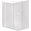 CERANO - Sprchová zástena Walk-in Onyx TL/P - 8 mm - hranatá vzpera - biela matná, transparentné sklo - 40x40x200 cm