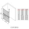 CERANO - Sprchová zástena Walk-in Onyx Top Cube Ľ/P - 8 mm - hranatá vzpera + polička/držiak na uteráky - čierna matná, grafitové sklo - 30x200 cm