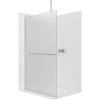 CERANO - Sprchová zástena Walk-in Onyx Top Cube Ľ/P - 8 mm - hranatá vzpera + polička/držiak na uteráky - chróm, mliečne sklo - 40x200 cm